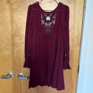 Free People Burgundy Swing Dress